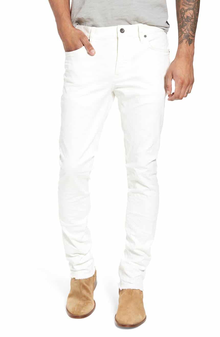 White Jeans for Men 2018: Men's John Varvatos Straight Leg White Denim Summer 2025